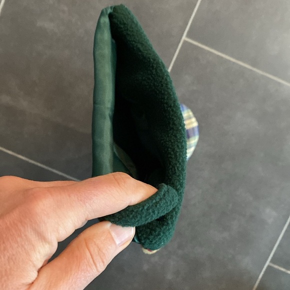 Santa’s Best Green plaid “I love my dog” Christmas hanging stocking - Picture 2 of 5